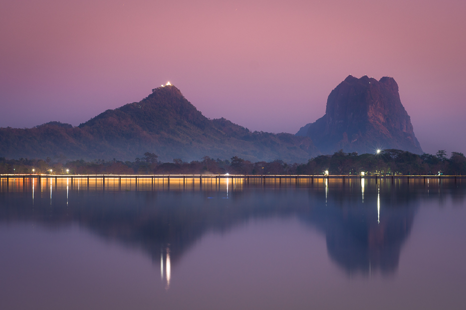  Hpa-an Miejsca Nikon D7200 Nikkor 50mm f/1.8D 0 Myanmar odbicie Natura niebo świt zmierzch Góra spokojna horyzont atmosfera ranek