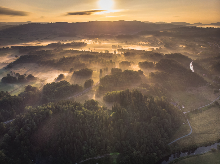  Sokolik 0 Mavic Air niebo Fotografia lotnicza ranek horyzont atmosfera świt wzgórze światło słoneczne obszar wiejski skarpa