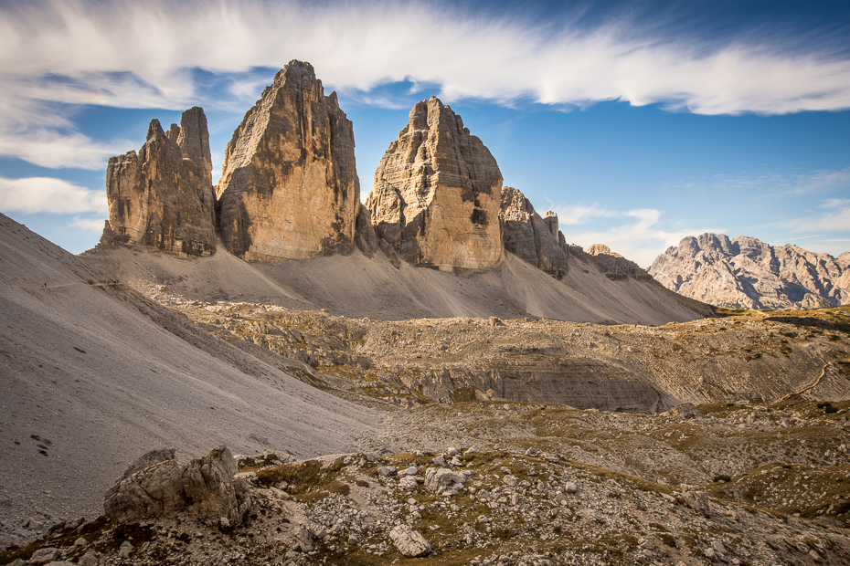  Tre Cime Lavaredo 0 Dolomity Nikon D7200 Sigma 10-20mm f/3.5 HSM Badlands górzyste formy terenu Góra niebo pustynia pasmo górskie skała grzbiet Park Narodowy geologia