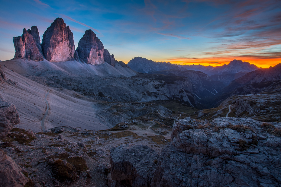  Tre Cime Lavaredo 0 Dolomity Nikon D7200 Sigma 10-20mm f/3.5 HSM pustynia niebo Góra górzyste formy terenu Badlands pasmo górskie skała Park Narodowy świt zjawisko geologiczne