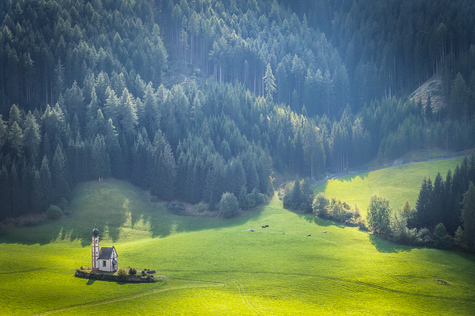  Santa Maddalena 0 Dolomity Nikon D7200 Nikkor 50mm f/1.8D Natura Zielony łąka niebo pole drzewo atmosfera ranek trawa