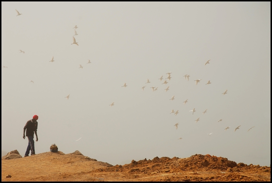  mgle Dakar Nikon D200 AF-S Zoom-Nikkor 18-70mm f/3.5-4.5G IF-ED Senegal 0 niebo horyzont ranek ecoregion piasek krajobraz Chmura wiatr