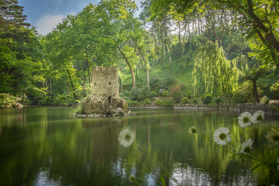  Wieżyczka wodzie Sintra Nikon D7200 Sigma 10-20mm f/3.5 HSM Portugalia 0 odbicie woda Natura Zielony wegetacja drzewo rezerwat przyrody liść Bank staw