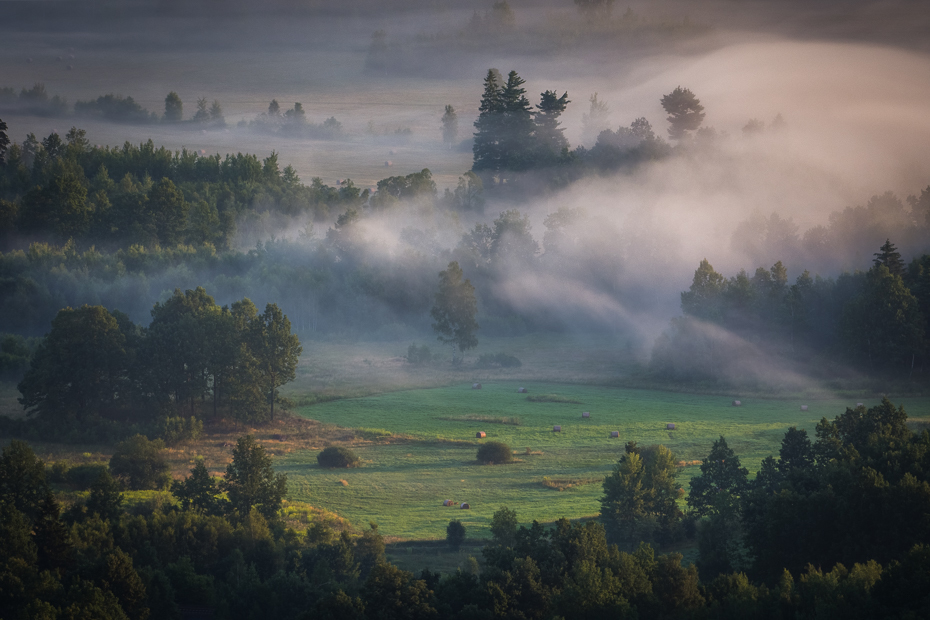  Widok Sokolika 0 Sokolik Nikon D7200 Nikkor AF-S 70-200 f/4.0G zamglenie Natura średniogórze niebo atmosfera świt ranek drzewo roślina drzewiasta wzgórze